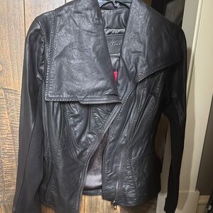 NWT BlankNYC Black Leather Jacket size xs